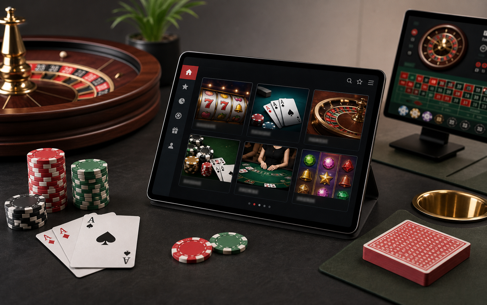 Generic casino lobby with slots, tables and live game cards